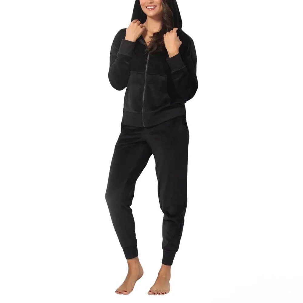Felina Women's Velour 2 Piece Zip Hoodie and Jogger Black XXL (1813194) NWT - Picture 2 of 9